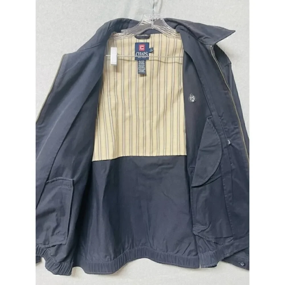 Chaps Men's Cotton XL TG XG Navy Blue Casual Jacket Inside Pocket Lined